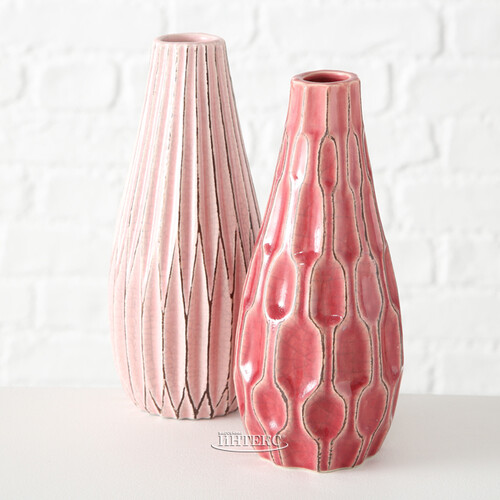 Керамическая ваза Жюстин 24 см нежно-розовая Boltze