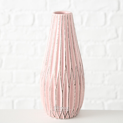 Керамическая ваза Жюстин 24 см нежно-розовая Boltze