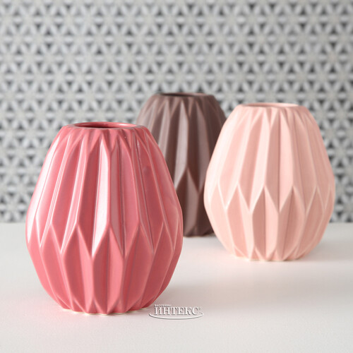 Керамическая вазочка Тампа 13 см нежно-розовая Boltze