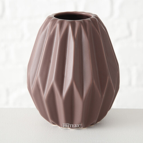 Керамическая вазочка Тампа 13 см шоколадная Boltze