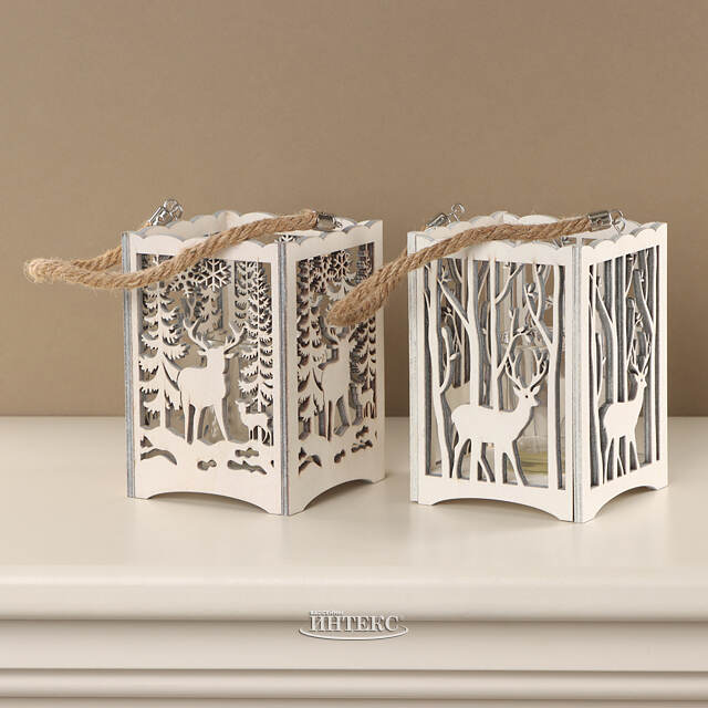 Деревянный подсвечник Лесная Магия - Олень 14 см Boltze