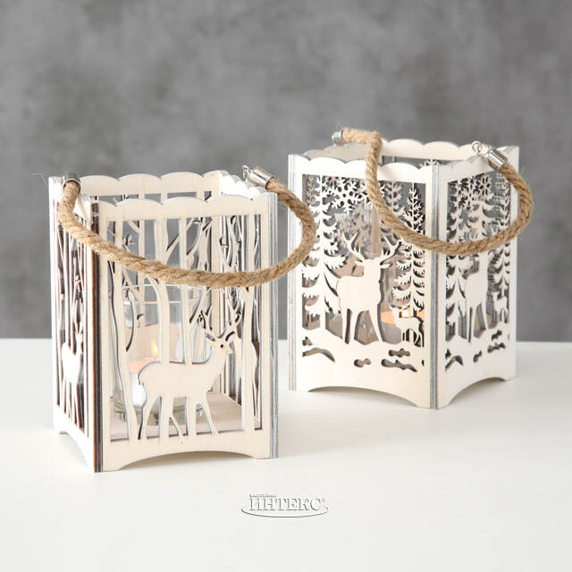 Деревянный подсвечник Лесная Магия - Олень 14 см Boltze