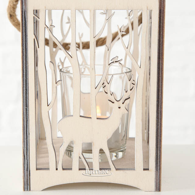 Деревянный подсвечник Лесная Магия - Олень 14 см Boltze