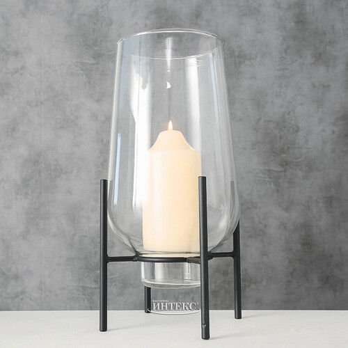 Стеклянная ваза на подставке Альма 32 см Boltze