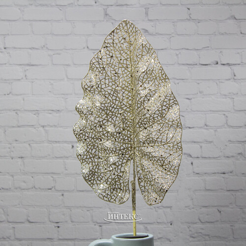 Декоративная ветка Сверкающий лист Филодендрона 78 см, шампань Hogewoning