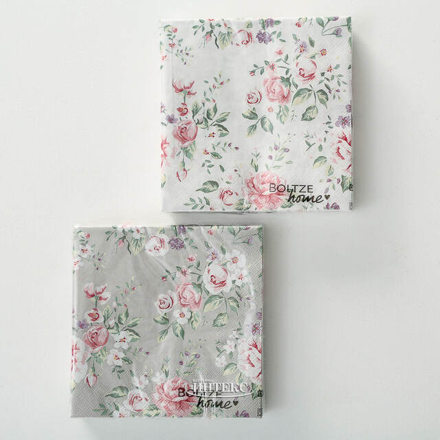 Бумажные салфетки Rose Garden 17*17 см, 20 шт, дымчатые Boltze