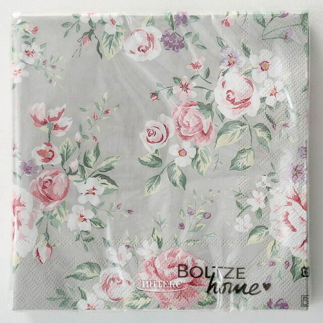 Бумажные салфетки Rose Garden 17*17 см, 20 шт, дымчатые Boltze