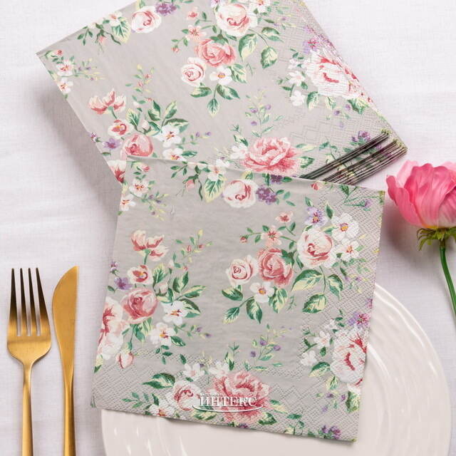Бумажные салфетки Rose Garden 17*17 см, 20 шт, дымчатые Boltze (Больтце)