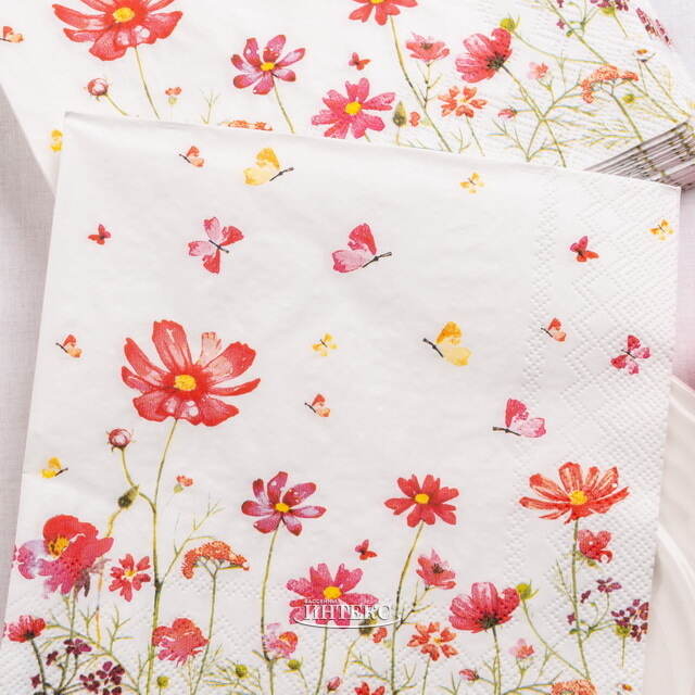 Бумажные салфетки Cosmea and Butterflies 17*17 см, 20 шт Boltze (Больтце)