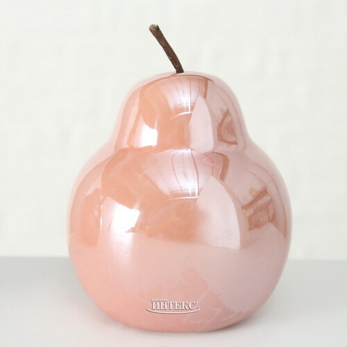 Фарфоровые статуэтки Pearly - Яблоко и Груша 12 см, 2 шт, нежно-розовые Boltze