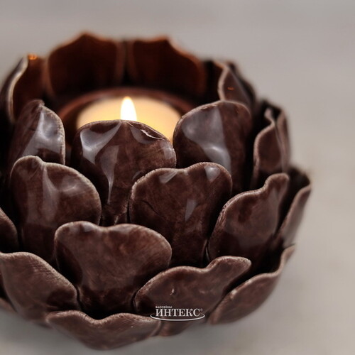 Керамический подсвечник Carciofo 9 см шоколадный марсала Boltze