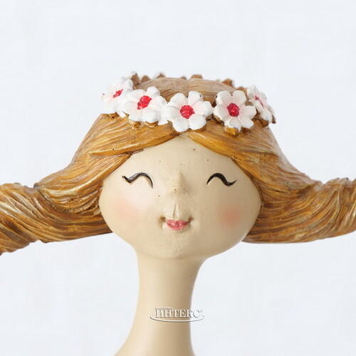 Декоративная статуэтка Девушка с цветами Альма-Роуз 16 см Boltze
