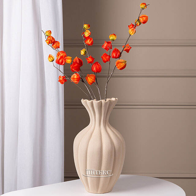 Искусственная ветка Физалис 90 см оранжевый Boltze