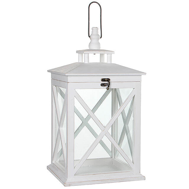 Подсвечник Фонарь Авиньон 46 см белый, дерево Edelman