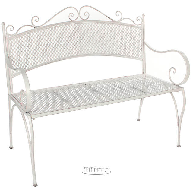 Металлическая садовая скамейка Триббиани Сlassic 108*91*51 см белая Edelman (Эдельман)