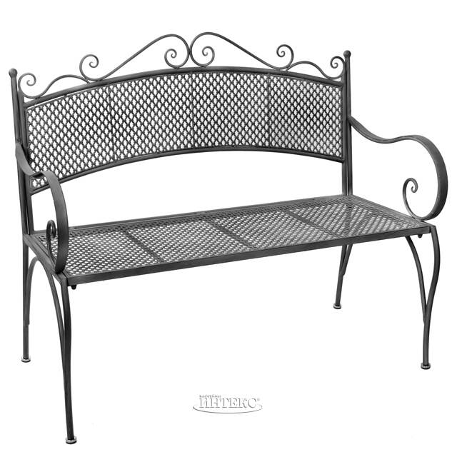 Металлическая садовая скамейка Триббиани Сlassic 108*91*51 см серая Edelman (Эдельман)