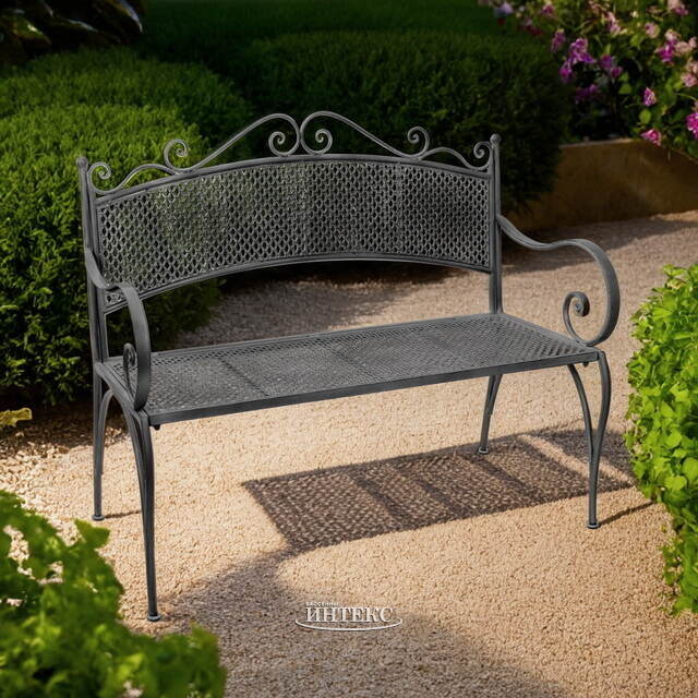 Металлическая садовая скамейка Триббиани Сlassic 108*91*51 см серая Edelman (Эдельман)