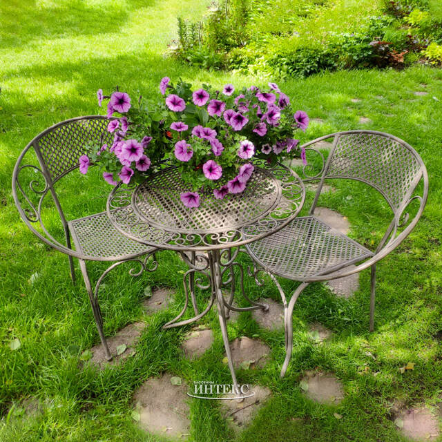 Металлический стул-кресло Триббиани 76*66*57 см, серый, металл Edelman