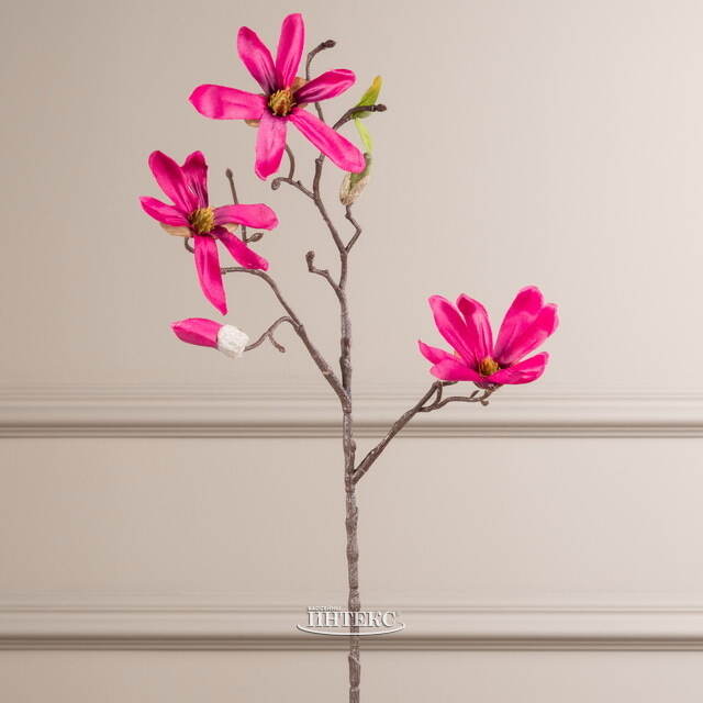 Веточка Магнолия в цвету 45 см розовая Edelman