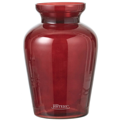 Стеклянная красная ваза Бригитта 22 см Edelman