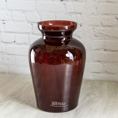 Стеклянная красная ваза Бригитта 22 см Edelman