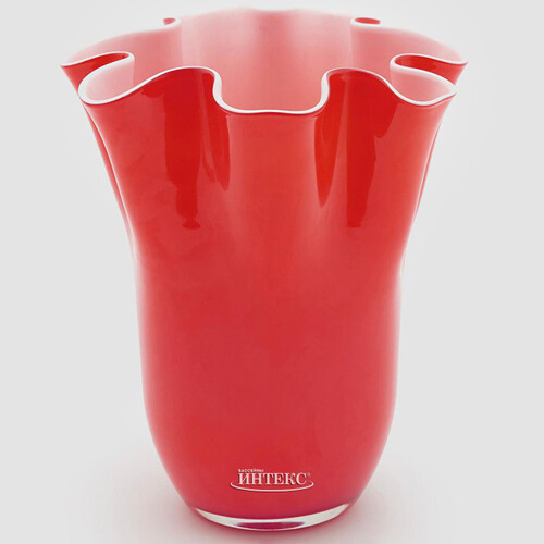 Декоративная ваза Via Drappo 25 см красная EDG