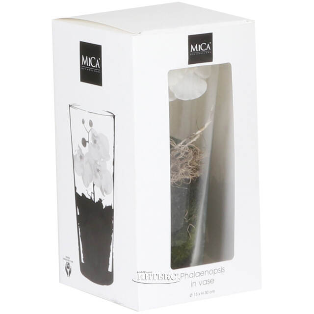 Искусственный цветок в кашпо Орхидея Королевская 30 см белая Edelman (Эдельман)