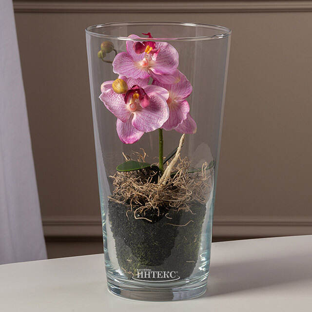 Искусственный цветок в кашпо Орхидея Королевская 30 см розовая Edelman (Эдельман)