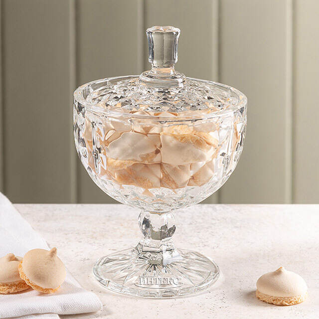 Конфетница с крышкой Богота 15*10 см, стекло EDG (ЭДГ)