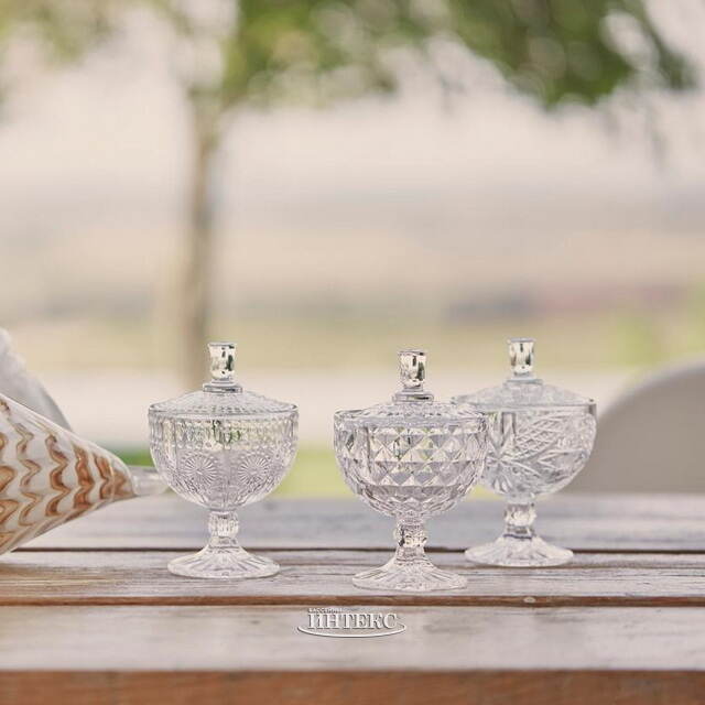 Конфетница с крышкой Bogota 15*10 см, стекло EDG