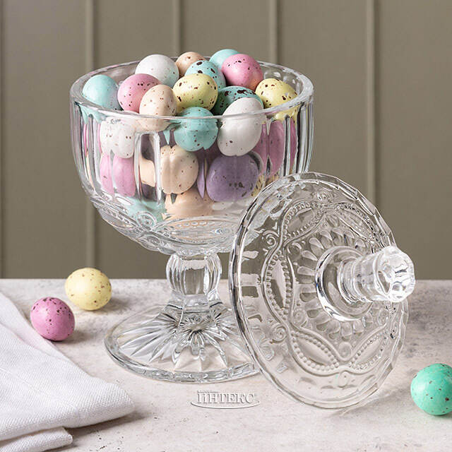 Конфетница с крышкой Лима 15*10 см, стекло EDG (ЭДГ)