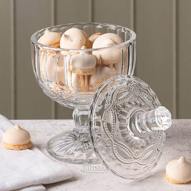 Конфетница с крышкой Лима 15*10 см, стекло EDG (ЭДГ)