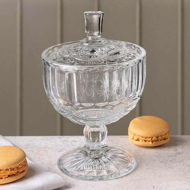 Конфетница с крышкой Лима 15*10 см, стекло EDG (ЭДГ)