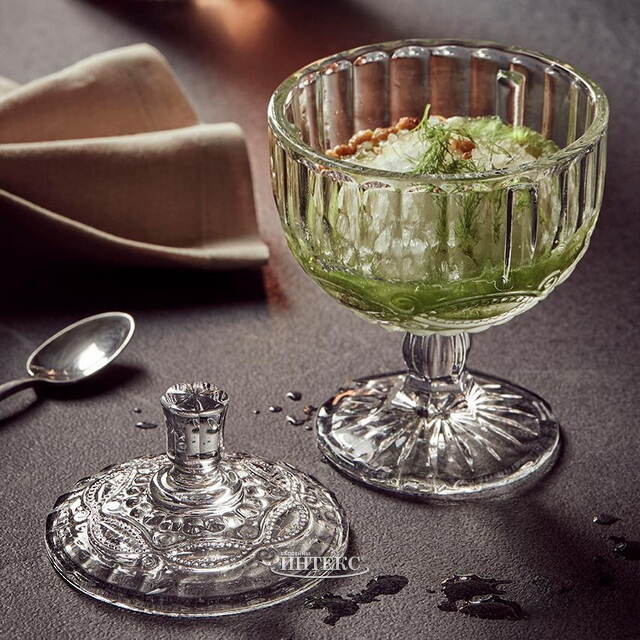 Конфетница с крышкой Lima 15*10 см, стекло EDG