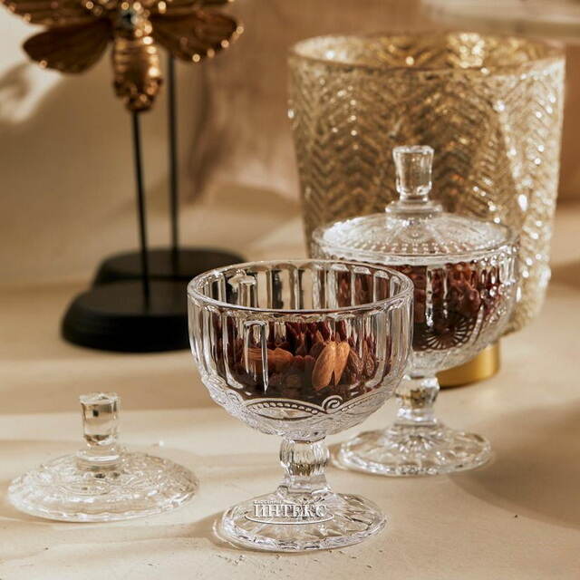 Конфетница с крышкой Lima 15*10 см, стекло EDG