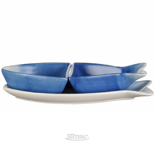 Керамическая тарелка-менажница Рыбка Джорданелла 24 см Edelman