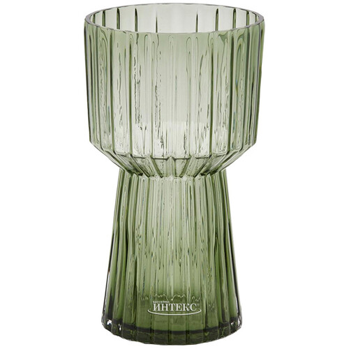 Стеклянная ваза Гильбрен 29 см малахитовая EDG
