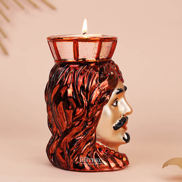 Декоративный подсвечник Жан-Жак Дюбуа 13 см красный EDG (ЭДГ)