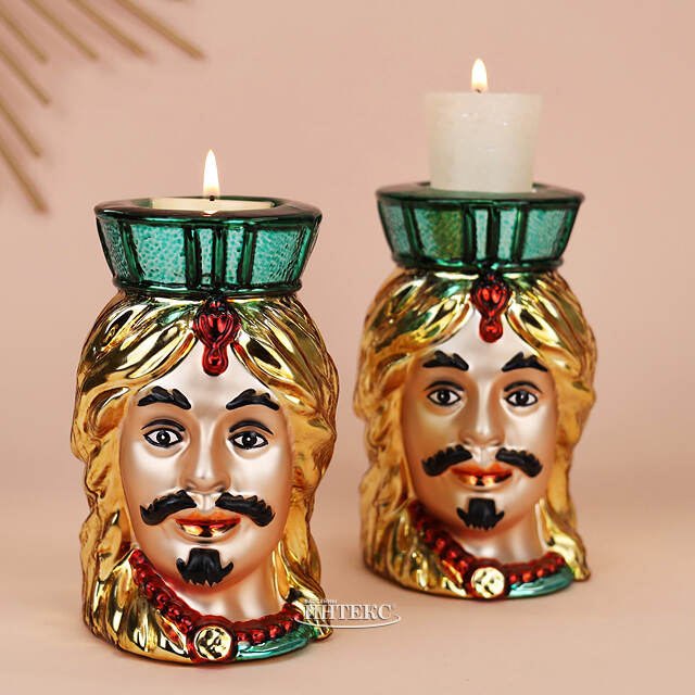 Декоративный подсвечник Жан-Жак Дюбуа 13 см зеленый EDG (ЭДГ)