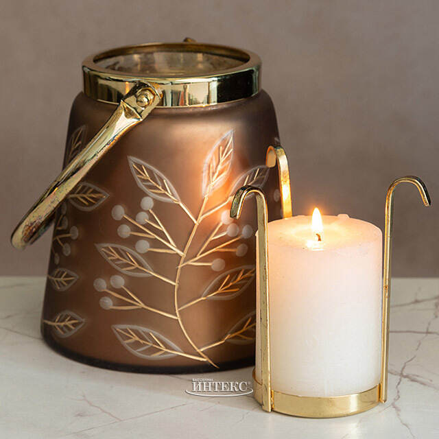 Декоративный подсвечник Miraggio 15 см орех, стекло EDG