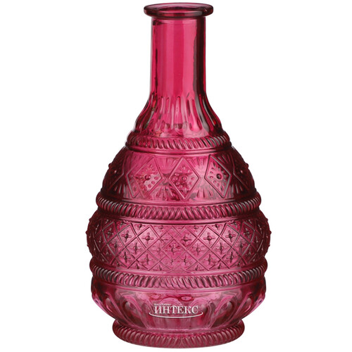 Стеклянная ваза Махидевран Султан 23 см, фуксия Edelman