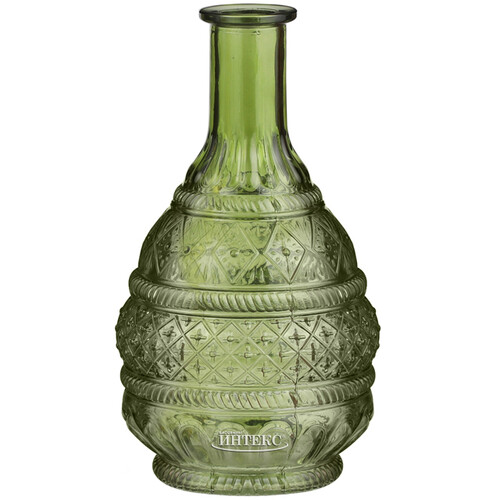 Стеклянная ваза Махидевран Султан 23 см, зеленая Edelman
