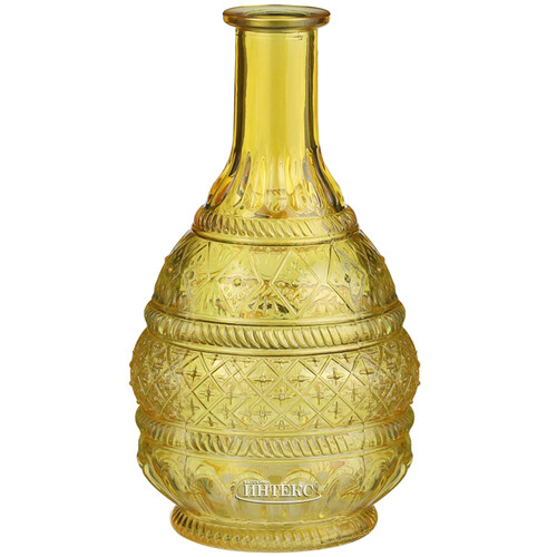 Стеклянная ваза Махидевран Султан 23 см, желтая Edelman
