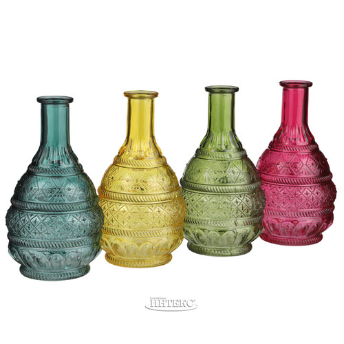 Стеклянная ваза Махидевран Султан 23 см, фуксия Edelman