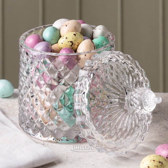 Сахарница с крышкой Мадрид 14*9 см, стекло EDG (ЭДГ)