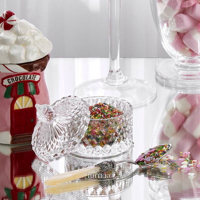 Сахарница с крышкой Madrid 10*9 см, стекло EDG