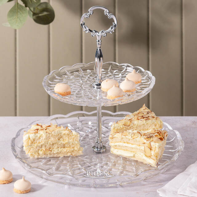 Фруктовница Salisbury двухъярусная 27 см, стекло EDG