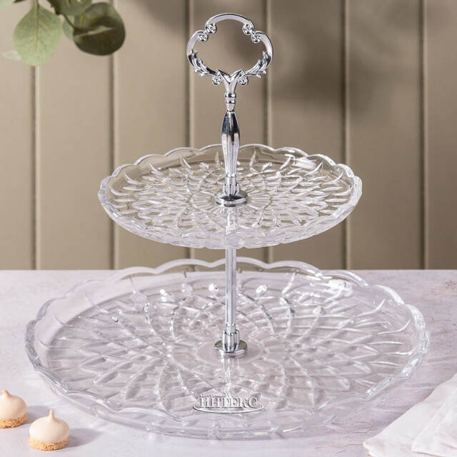 Фруктовница Salisbury двухъярусная 27 см, стекло EDG