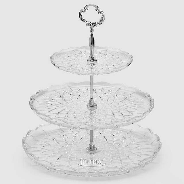 Фруктовница Salisbury трехъярусная 35 см, стекло EDG