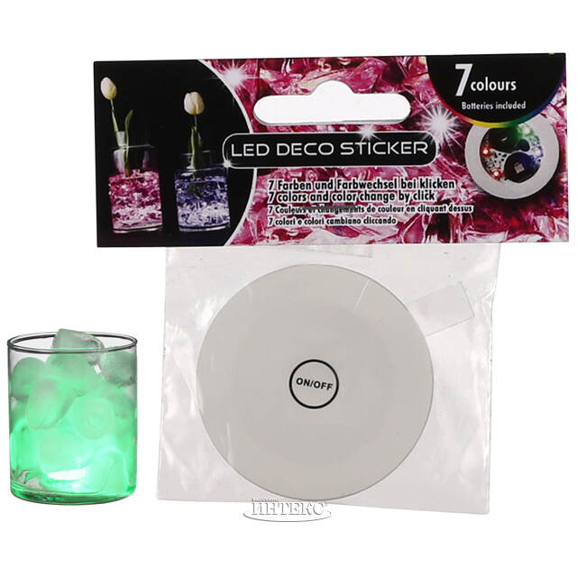 Подсветка для вазы Colorful Time 5 см, на батарейках Edelman